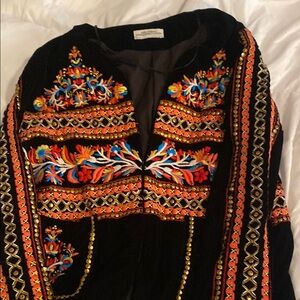 Zara Premium embroidered and beaded Black Jacket. Size small.